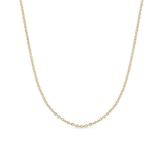 Stainless Steel Crimped Oval Chain Necklace: Gold / 16+2"