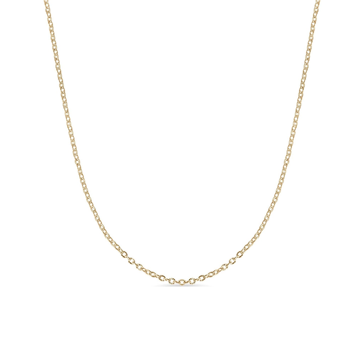 Stainless Steel Crimped Oval Chain Necklace: Stainless / 18+2"