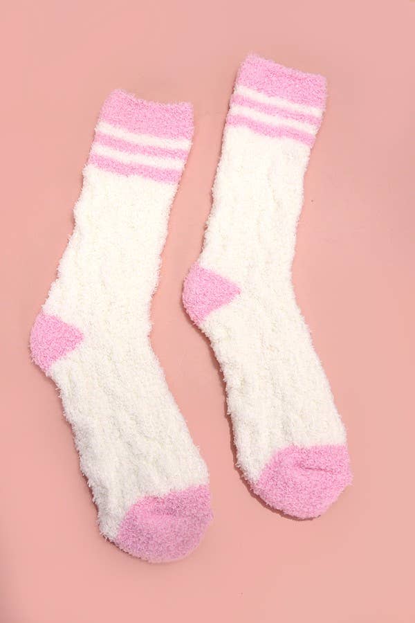 WARM CHINLON SOFT FLEECE FUZZY SOCKS | 40S02055: Olive