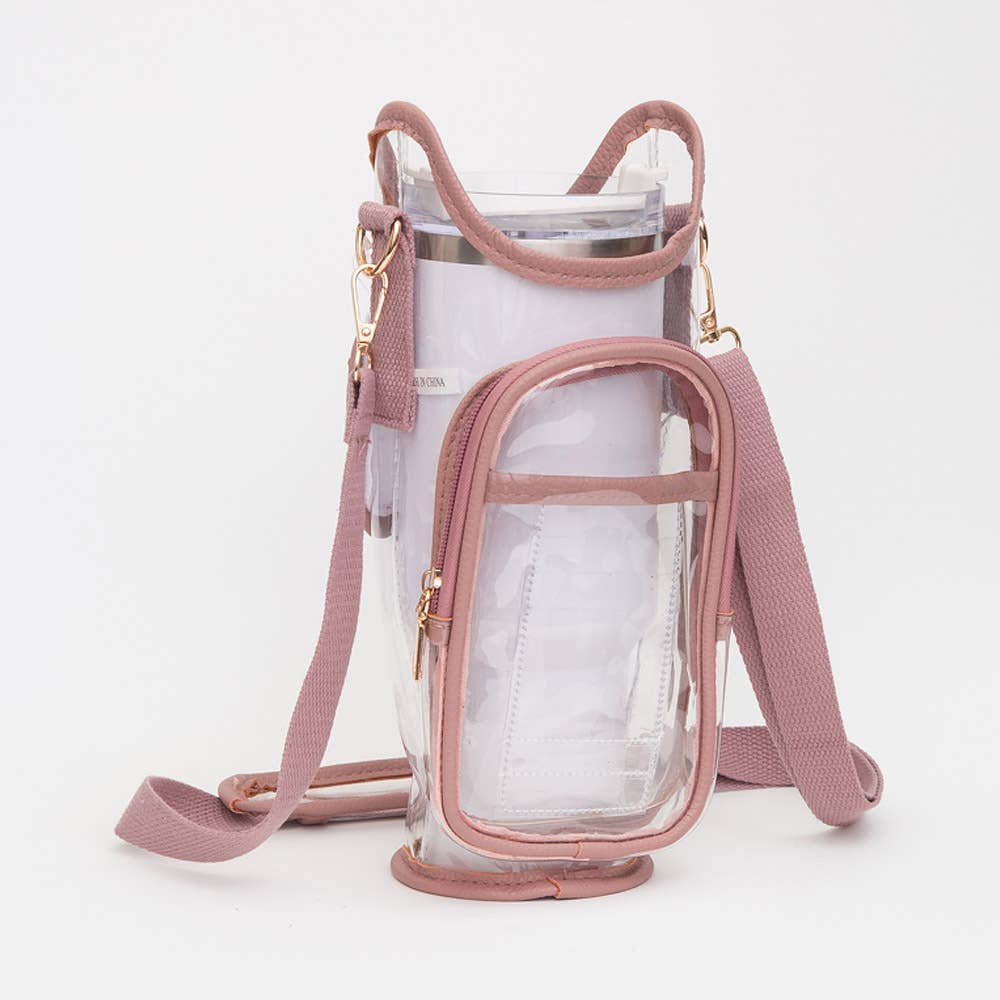 Transparent Tumbler Carrier Holder Crossbody Bag
: Silver