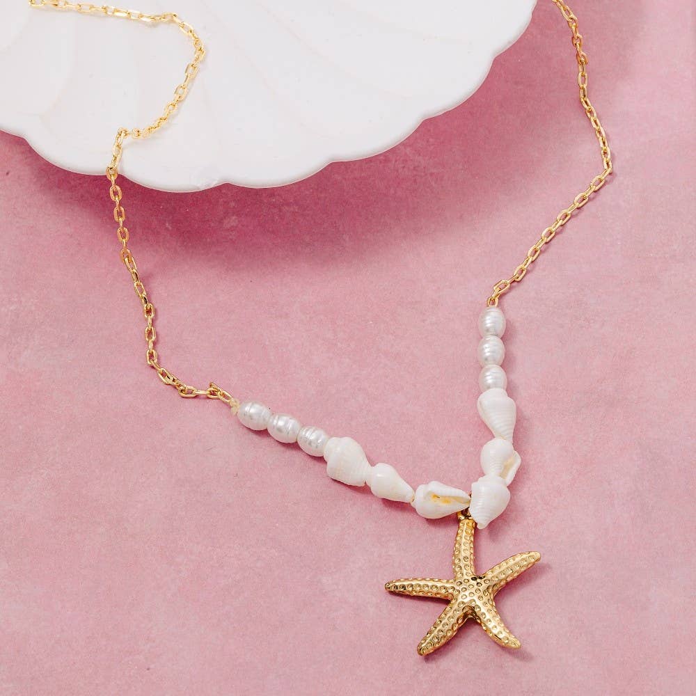 Sealife Starfish Pendant Necklace: GD