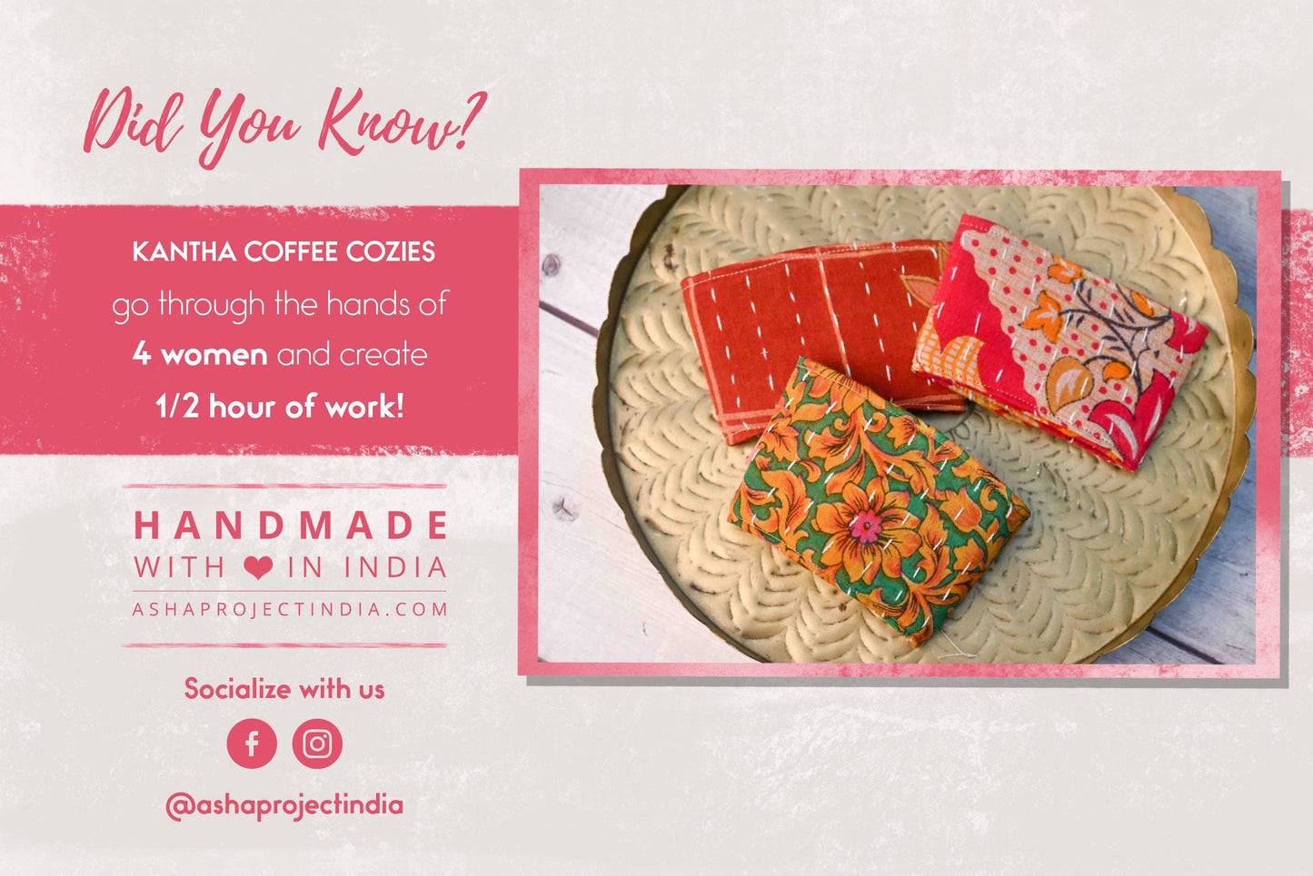 NEW! Kantha Coffee Cozy