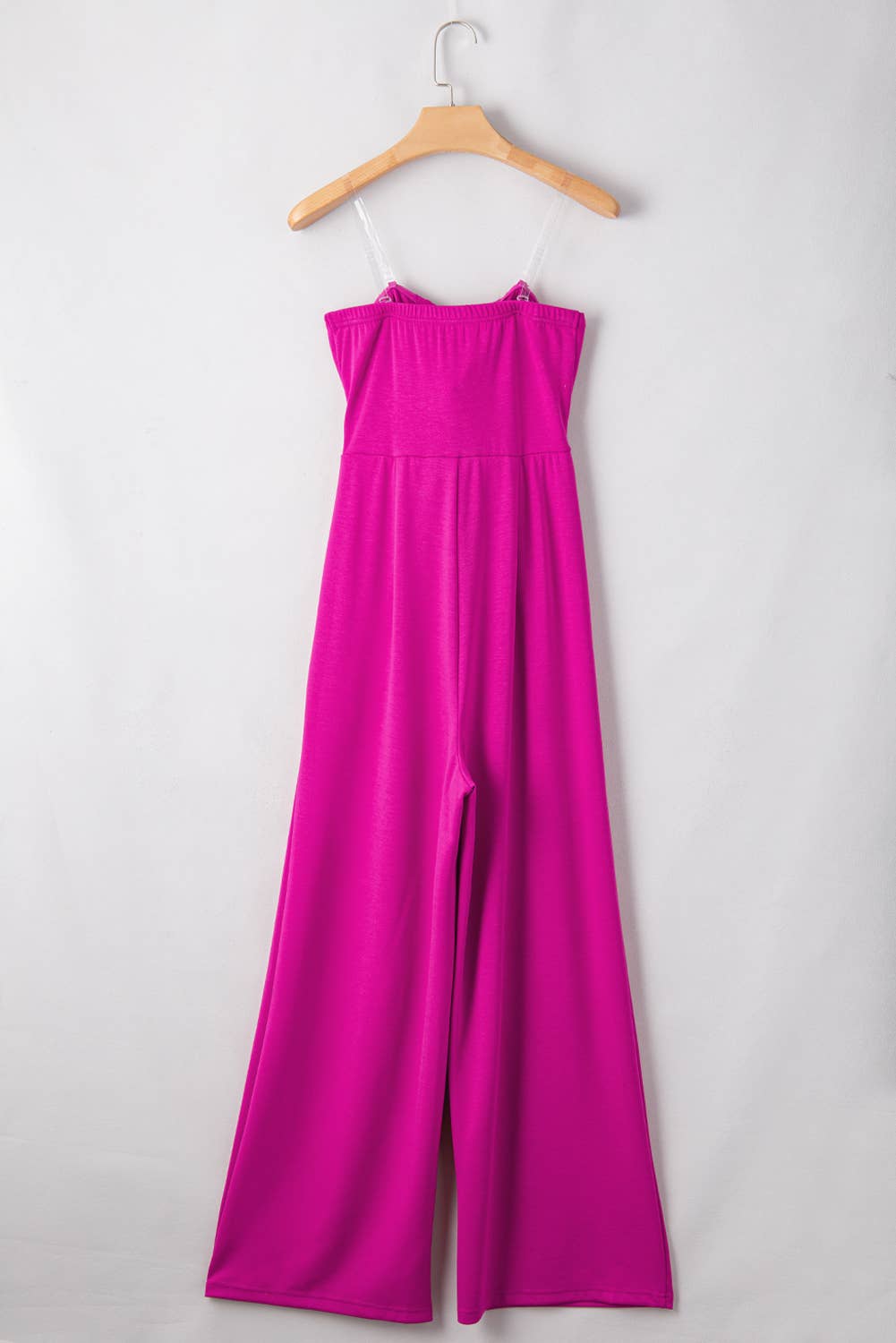 Bow Strapless Wide Leg Jumpsuit: Bright Pink / M
