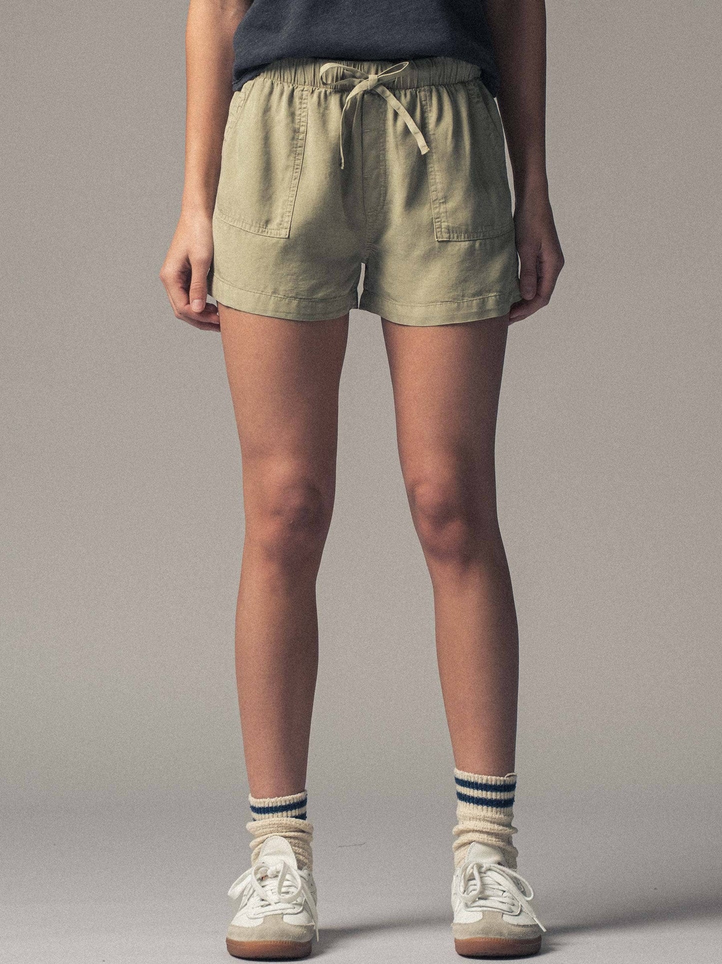 Tencel Patch Pocket Summer Shorts: Blue / S-2/M-2/L-2