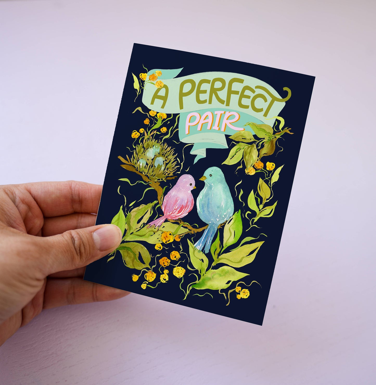 Lovebirds Card – Wedding, Anniversary or Valentine's Day