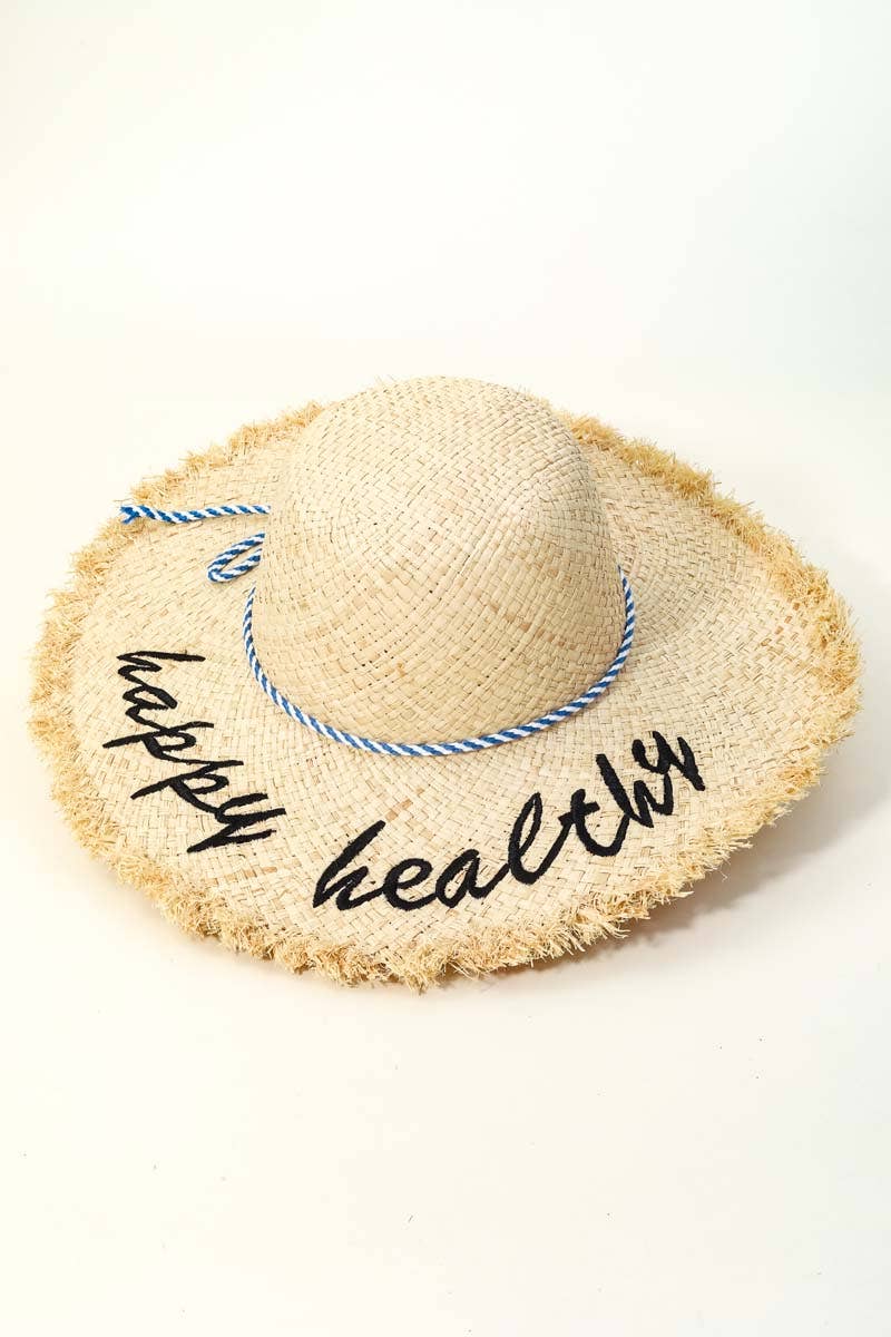 Happy Healthy Raffia Sun Hat: BK