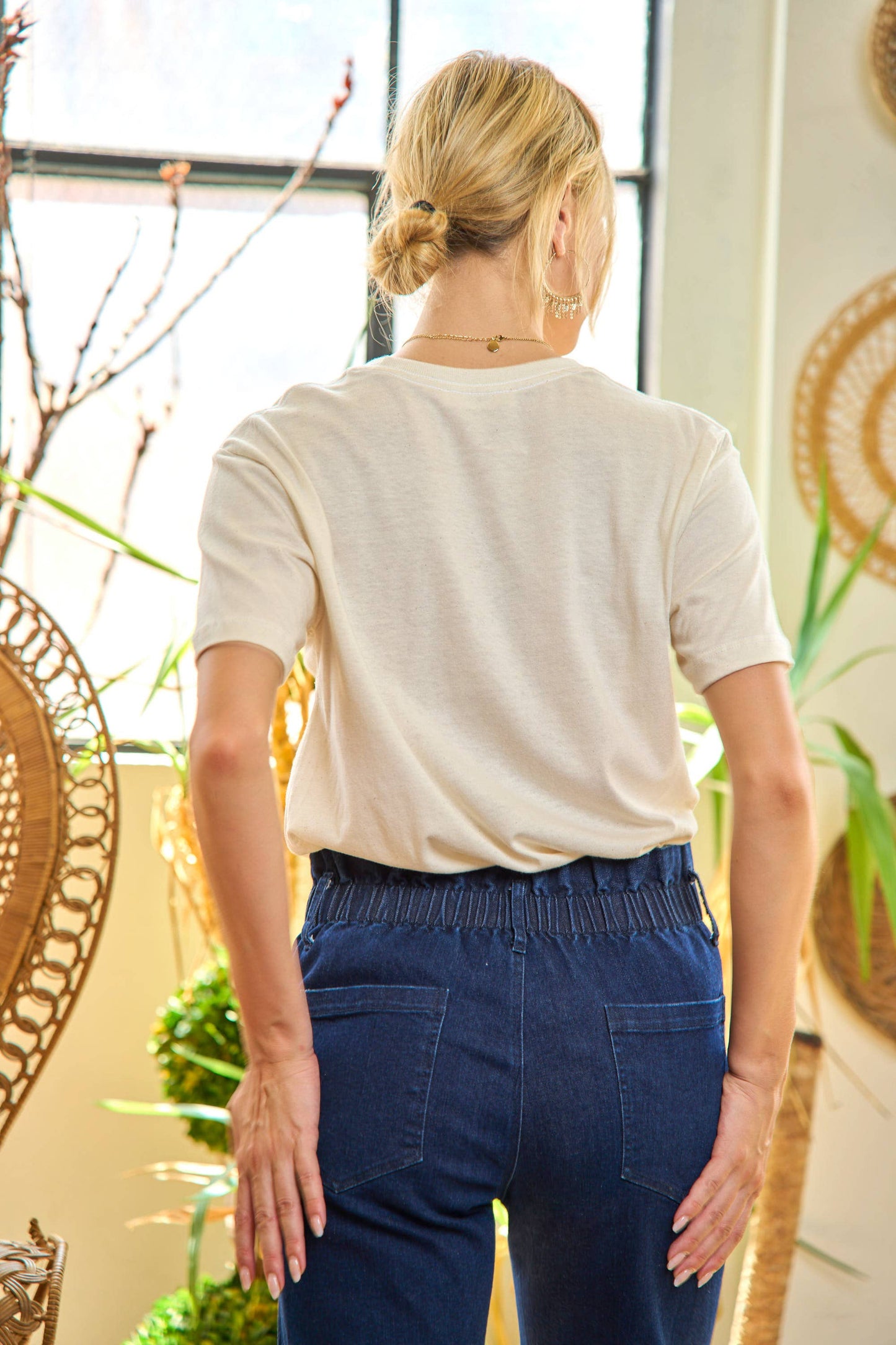 Graphic Print Short Sleeve T-Shirts: CREAM / XL