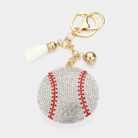 Bling Baseball Keychain