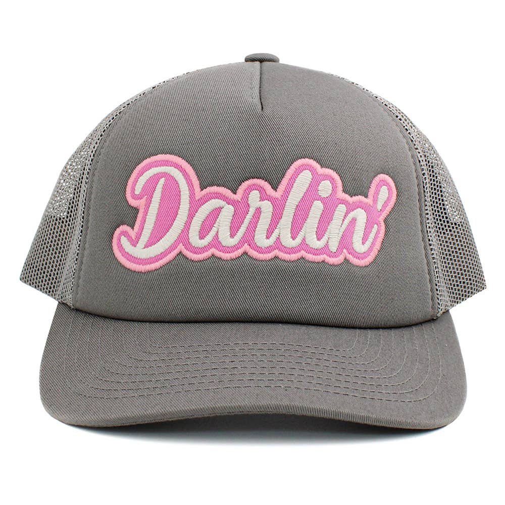 DARLIN Message Mesh Back Baseball Cap: Pink
