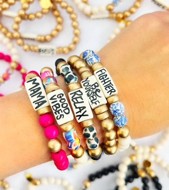 Affirmation Word Beaded Bracelets Inspirational - Abstract: I Am Enough