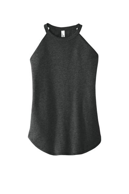 District Women’s Perfect Tri Rocker Tank: Heathered Eucalyptus Blue / L