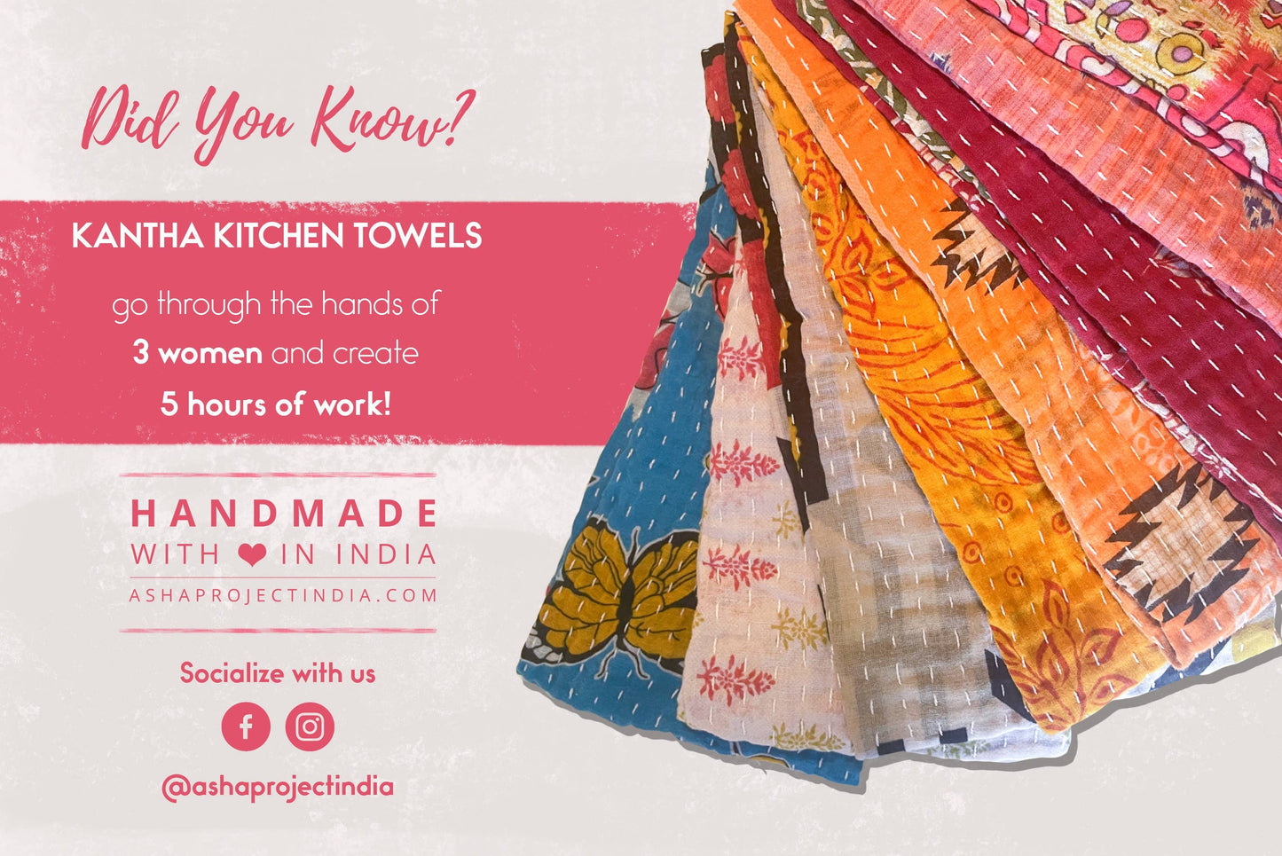 Kantha Kitchen Towel | Christmas