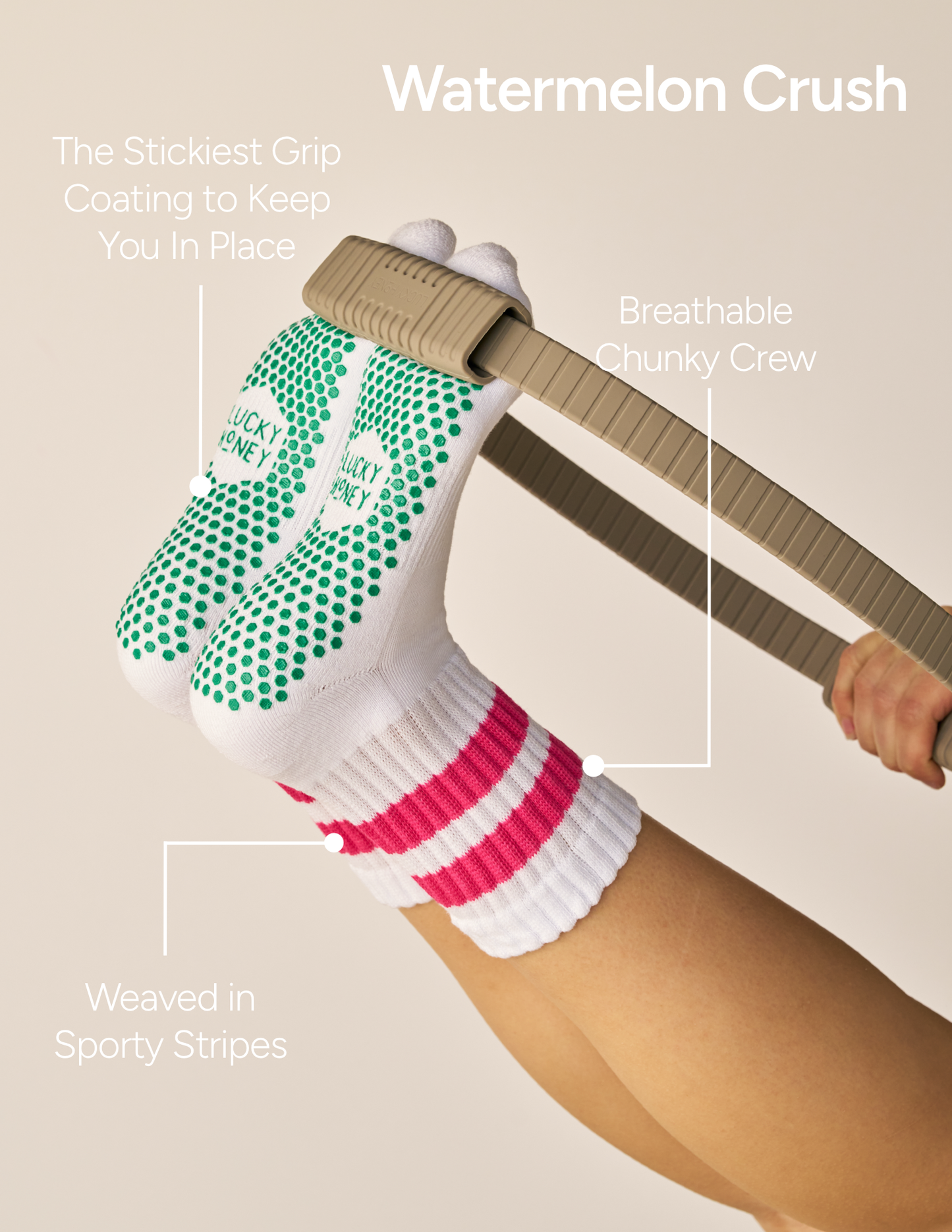 The Chunky Crew Grip Sock: Lemon