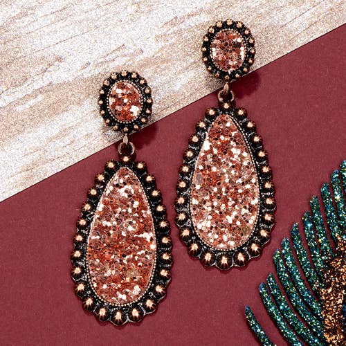 Glitter Earrings: ROSE GOLD