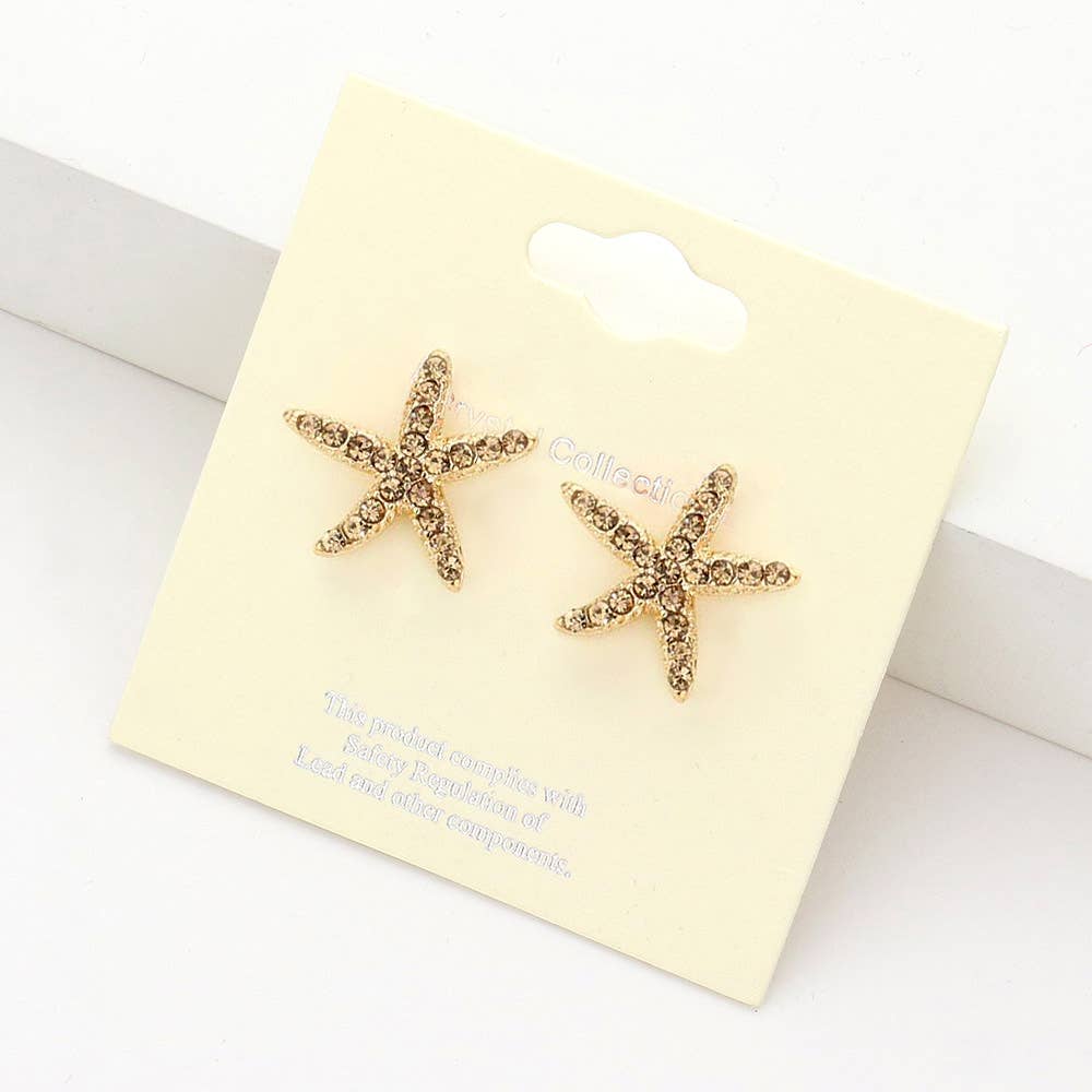 Crystal Starfish Stud Earrings
: Rg Peach