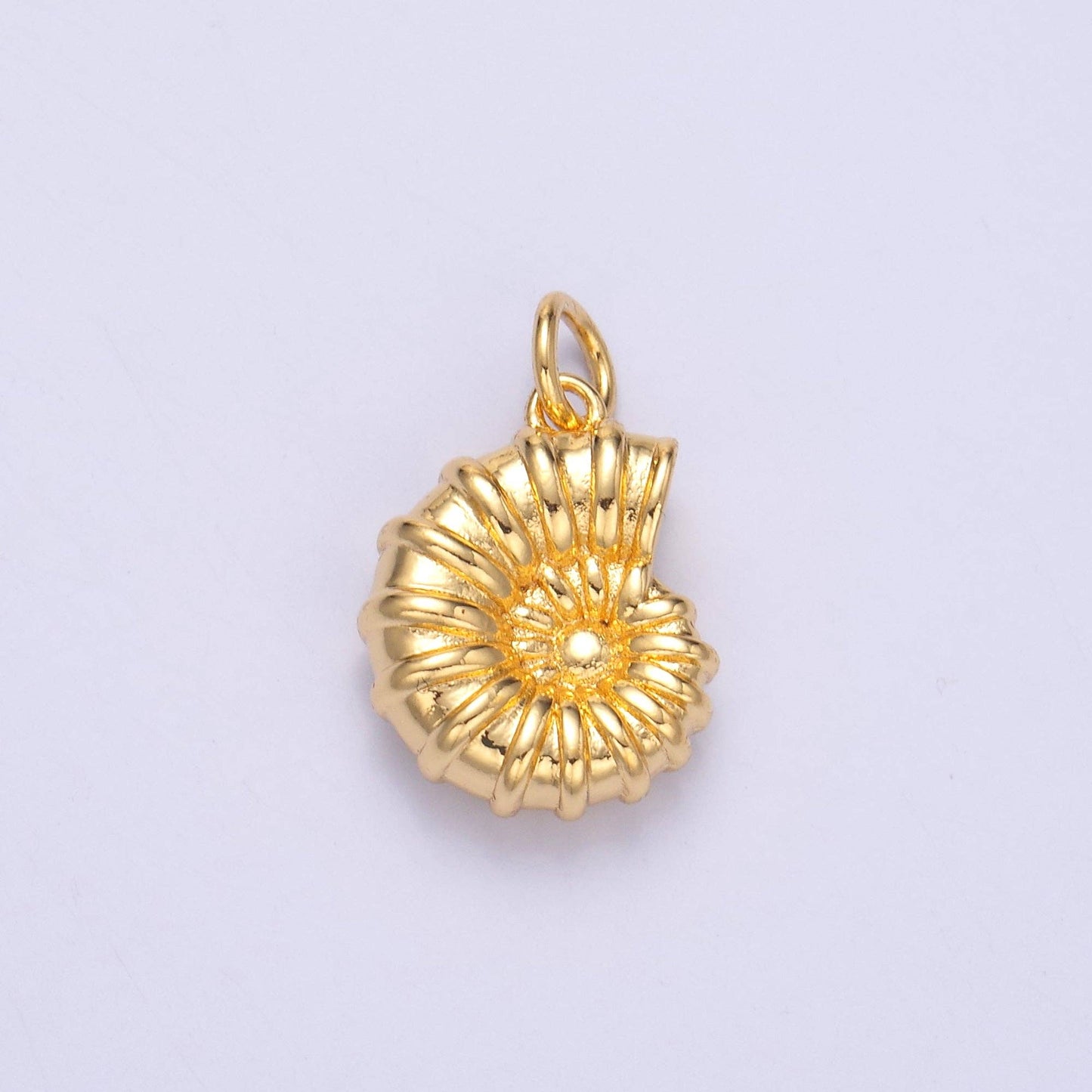24K Gold Filled Nautilus Shell Multidimensional 3D Charm in Gold & Silver | N014: Silver