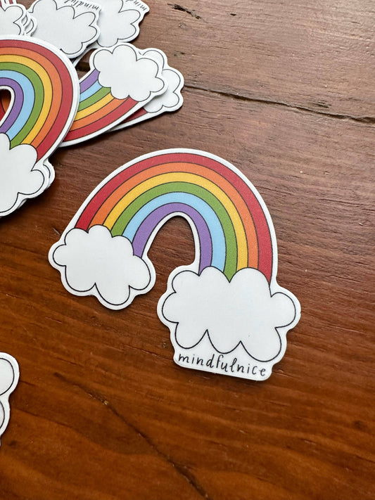 Rainbow hand drawn waterproof vinyl sticker decals