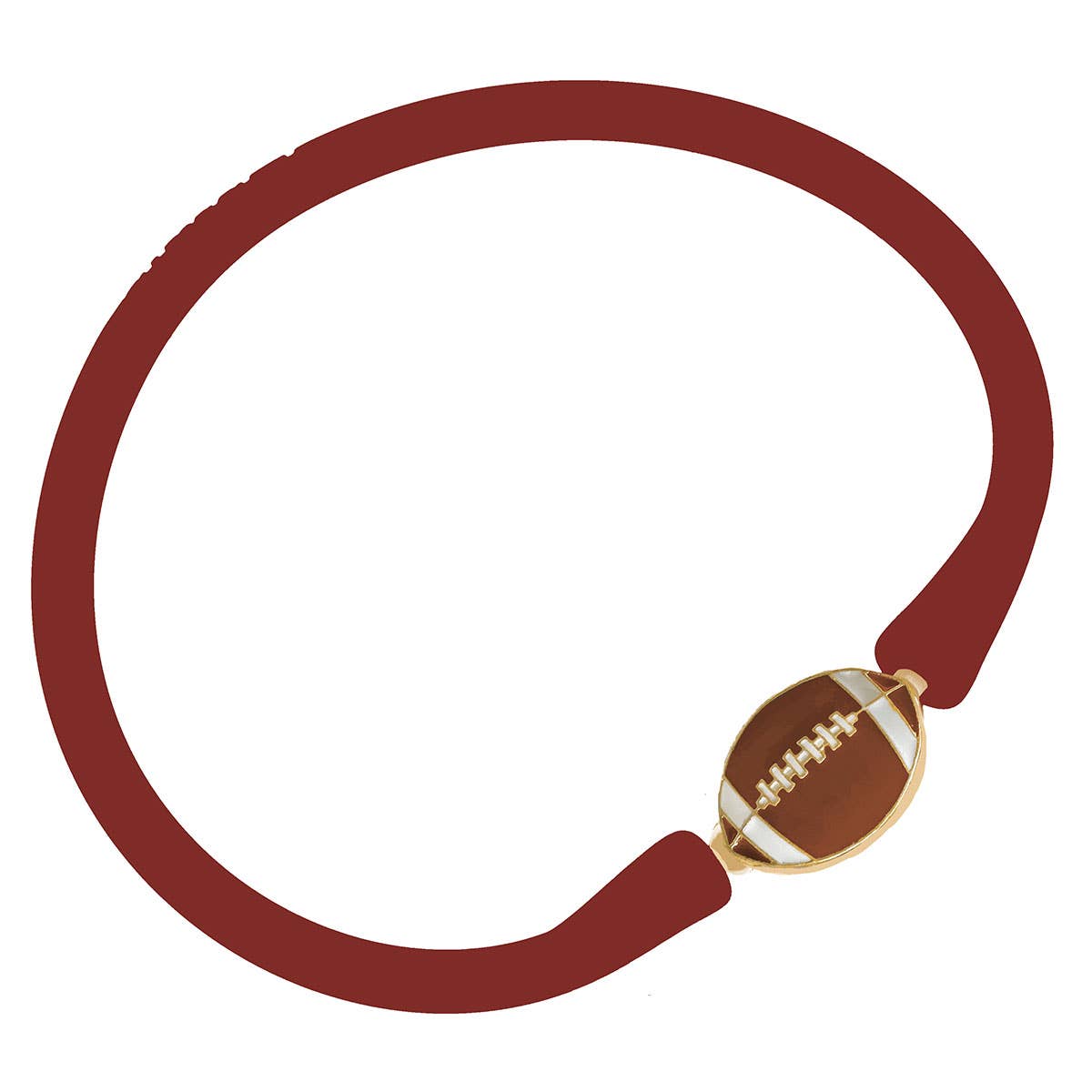 Enamel Football Silicone Bali Bracelet: Navy