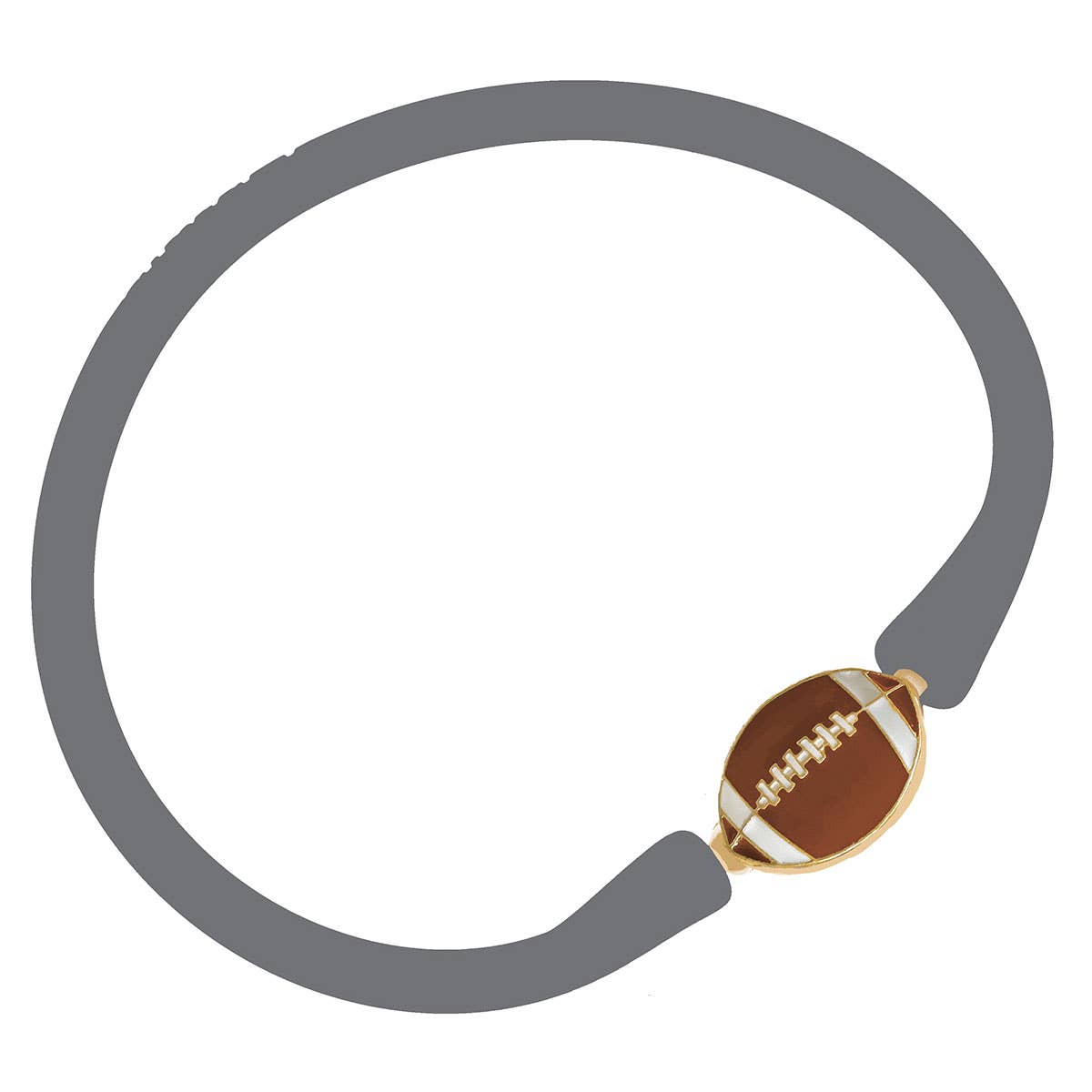 Enamel Football Silicone Bali Bracelet: Rust