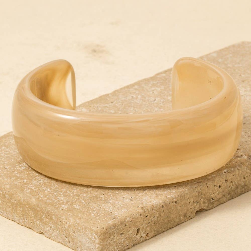 Wide Marble Resin Cuff Bracelet: TQ