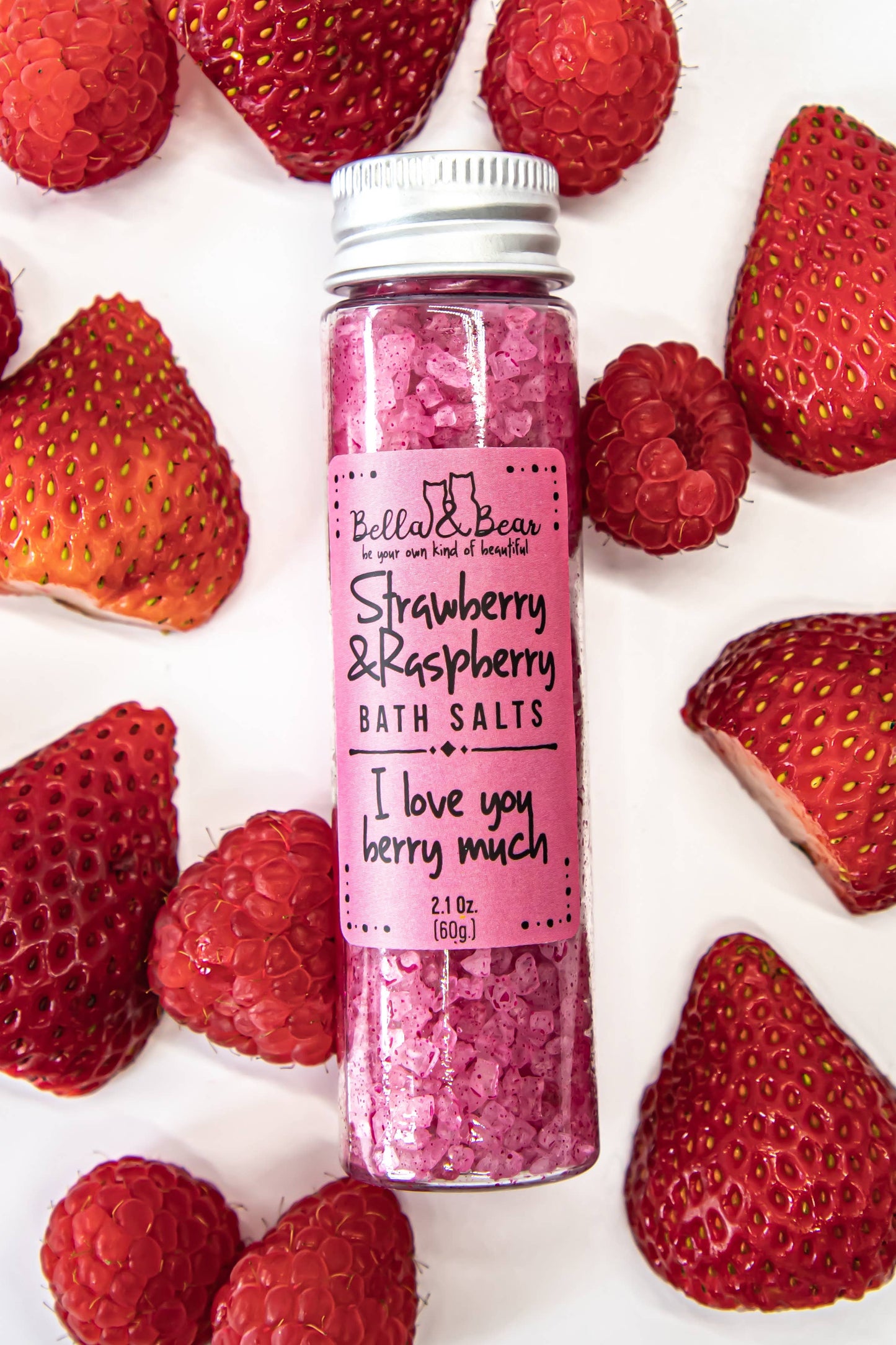 MIni Travel Size Bath Salts | Gift: Strawberry & Raspberry