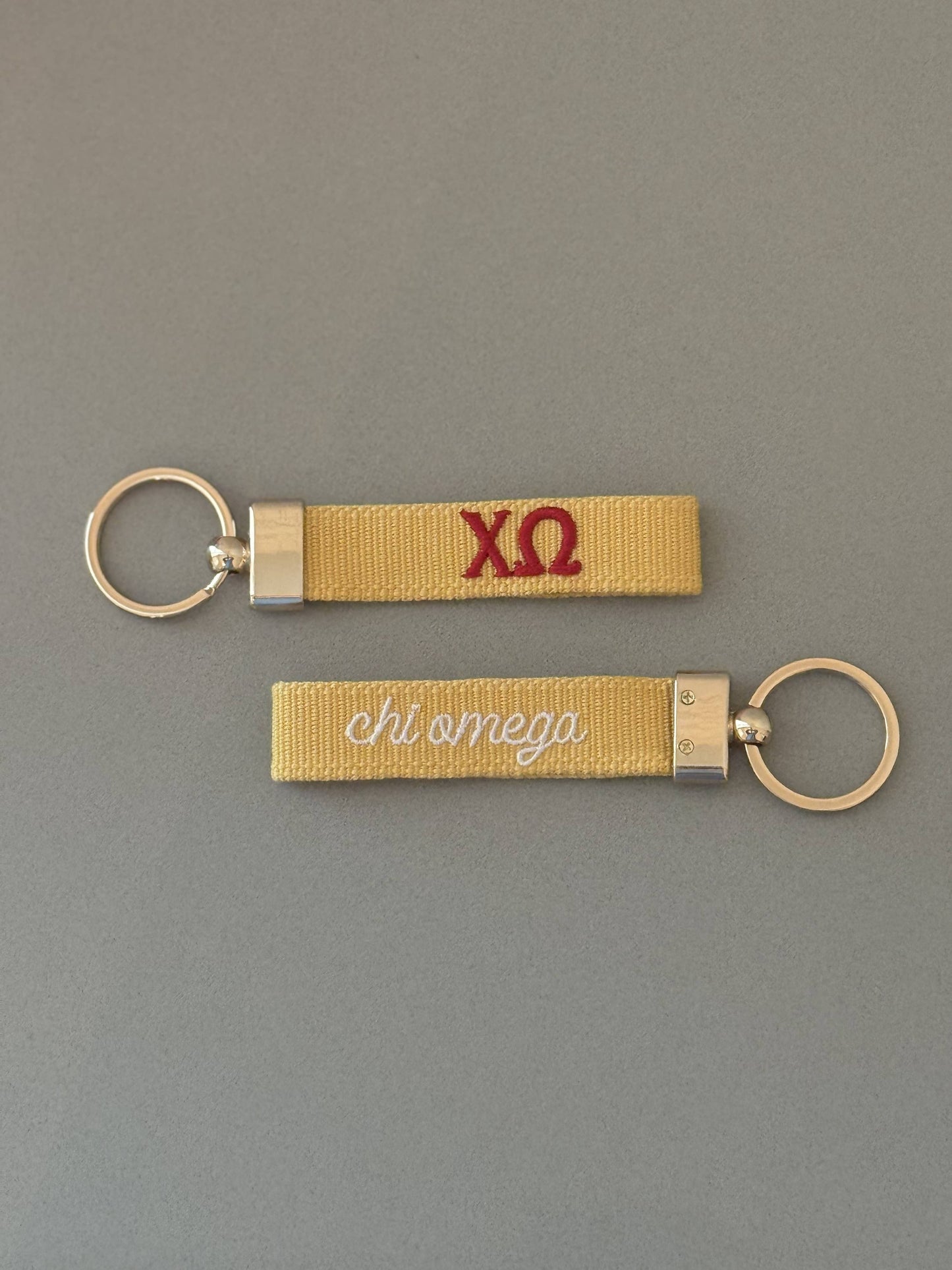 Chi Omega Embroidered Keychain, Sorority