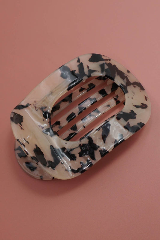 Jumbo Lay Flat Oval Hair Claw Clips Secure Styling | 40H993: TORT CREAM