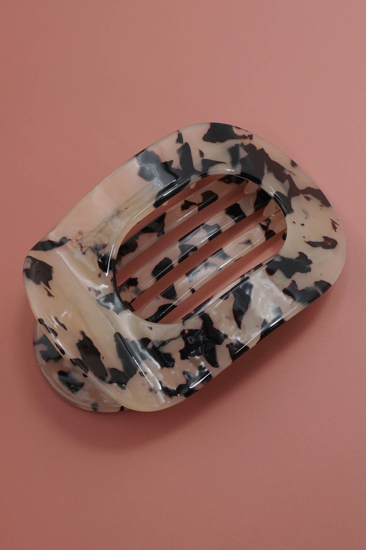 Jumbo Lay Flat Oval Hair Claw Clips Secure Styling | 40H993: Black