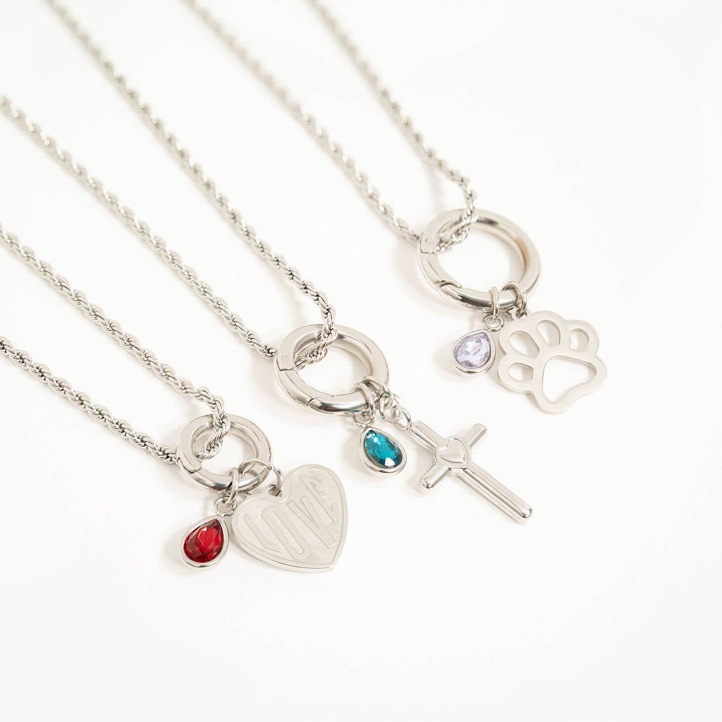 18K Gold PVD Stainless Steel Heart in Cross Charm: Gold