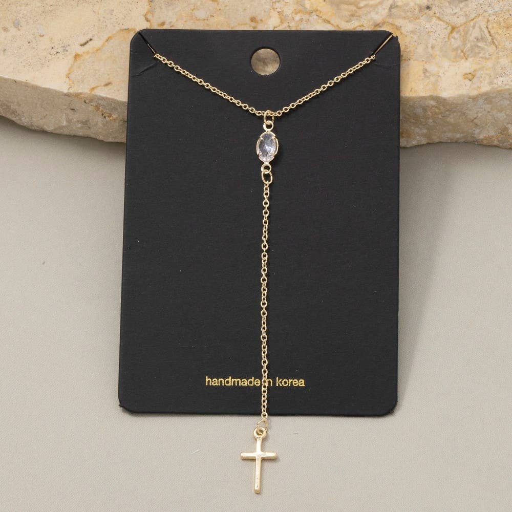 Cross Pendant Y Chain Necklace: S