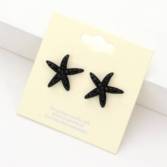 Crystal Starfish Stud Earrings
: Jet