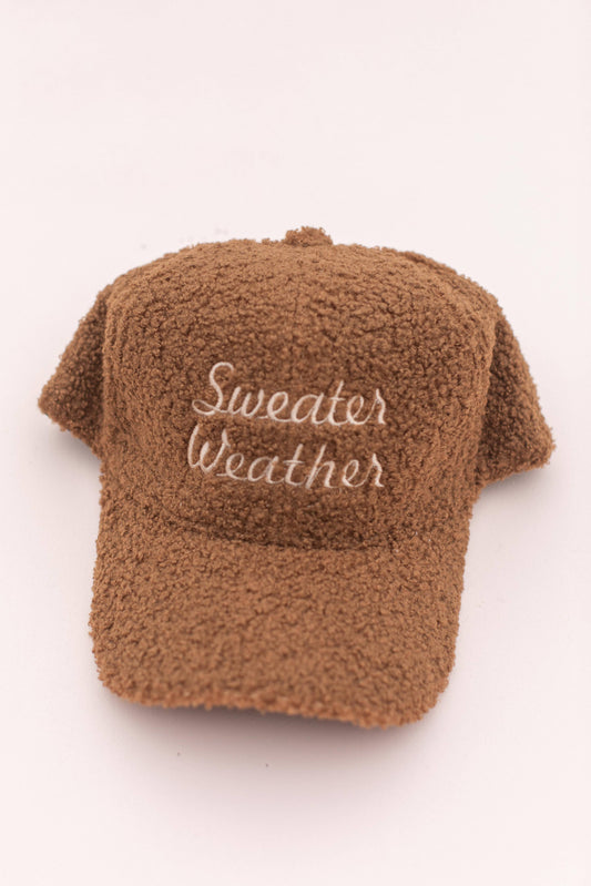 Holiday Sweater Weather Boucle Embroidery Hat Cap