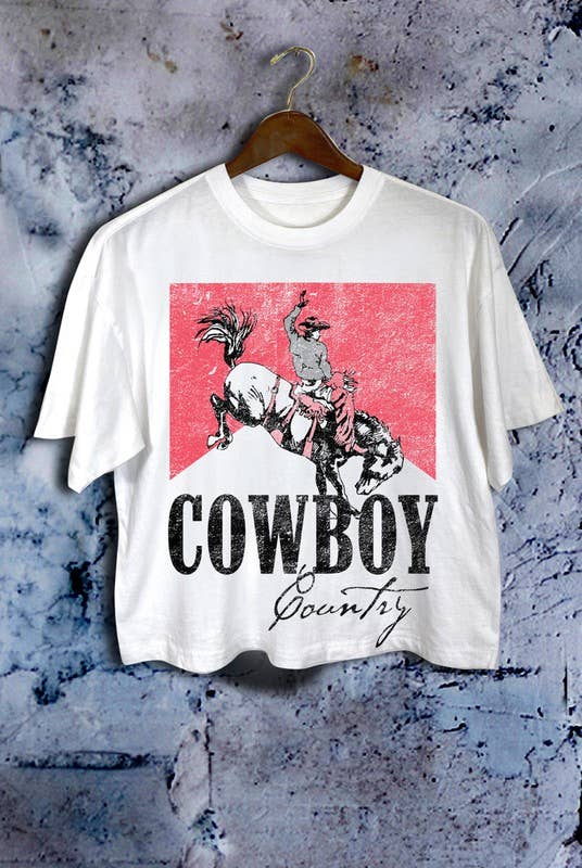 Cowboy Country Crop Top: Ivory / L