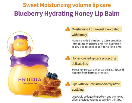 FRUIDA Hydrating Honey Lip Balm: Pomegranate Tinted Plumping