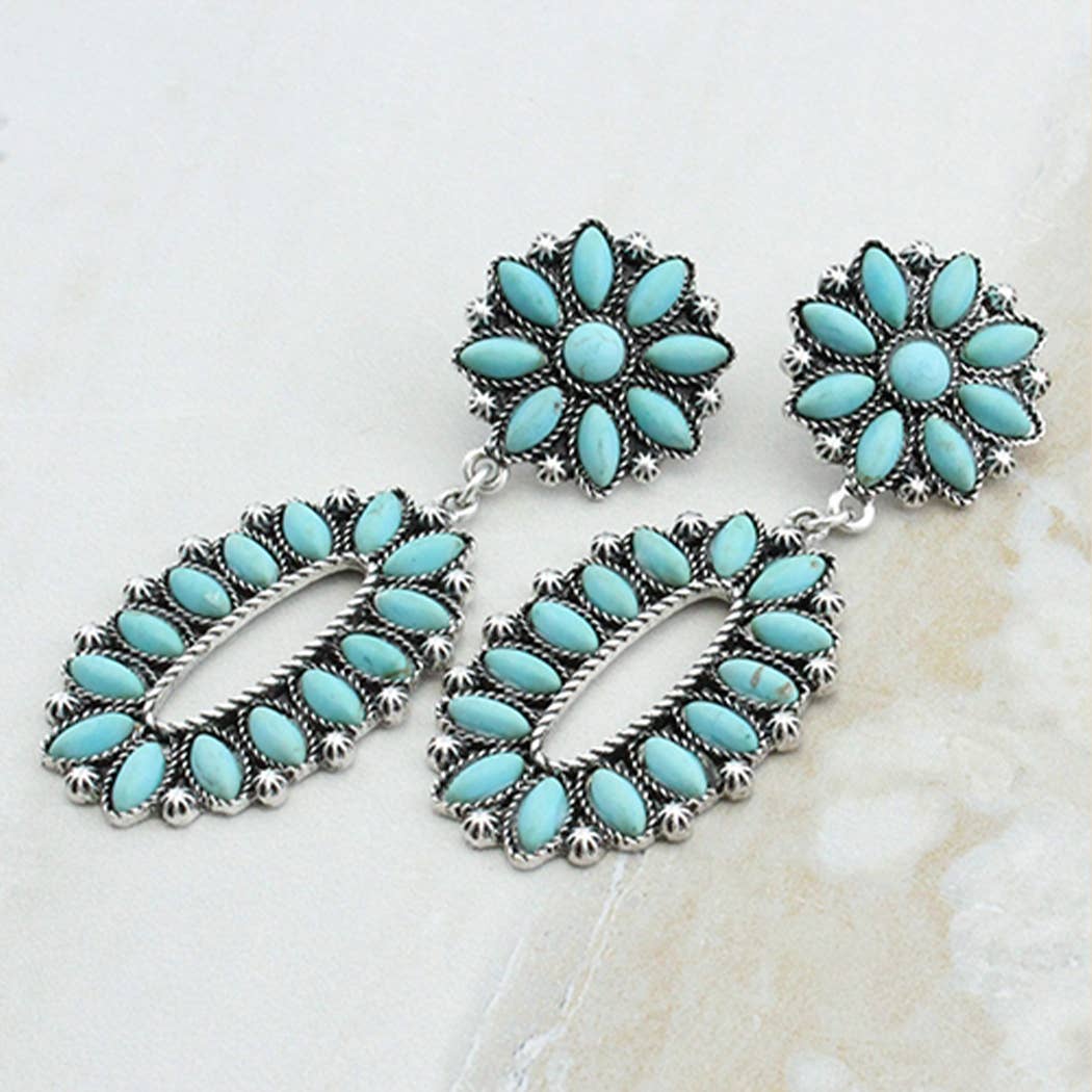 Turquoise Earrings: Turquoise and silver