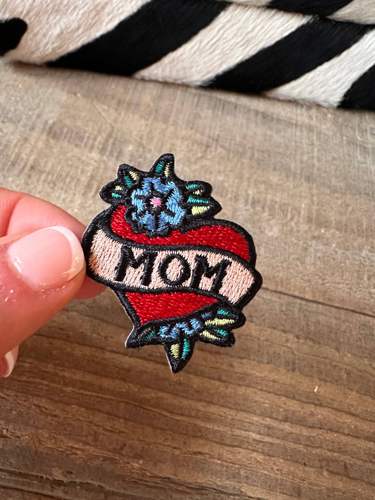 Mom Heart, Mom Patch, mama patch, hat patch, mom