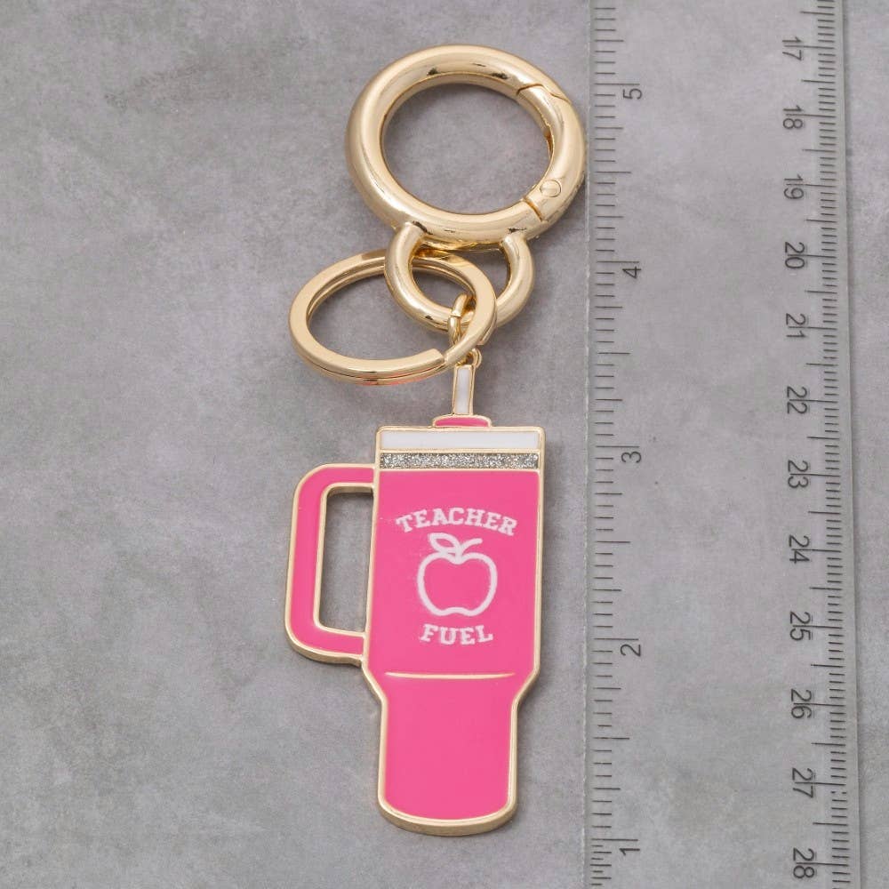 Teacher Fuel Tumbler Bag Charm Keychain: HPK