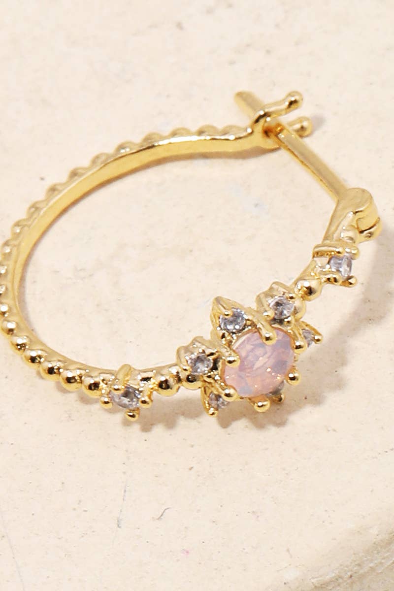Mini Pave Star Huggie Earrings: G