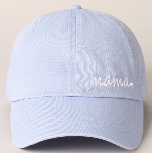 Mama Heart Hat: Light Blue