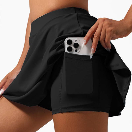 Sports short skort tennis skirts: Black / M
