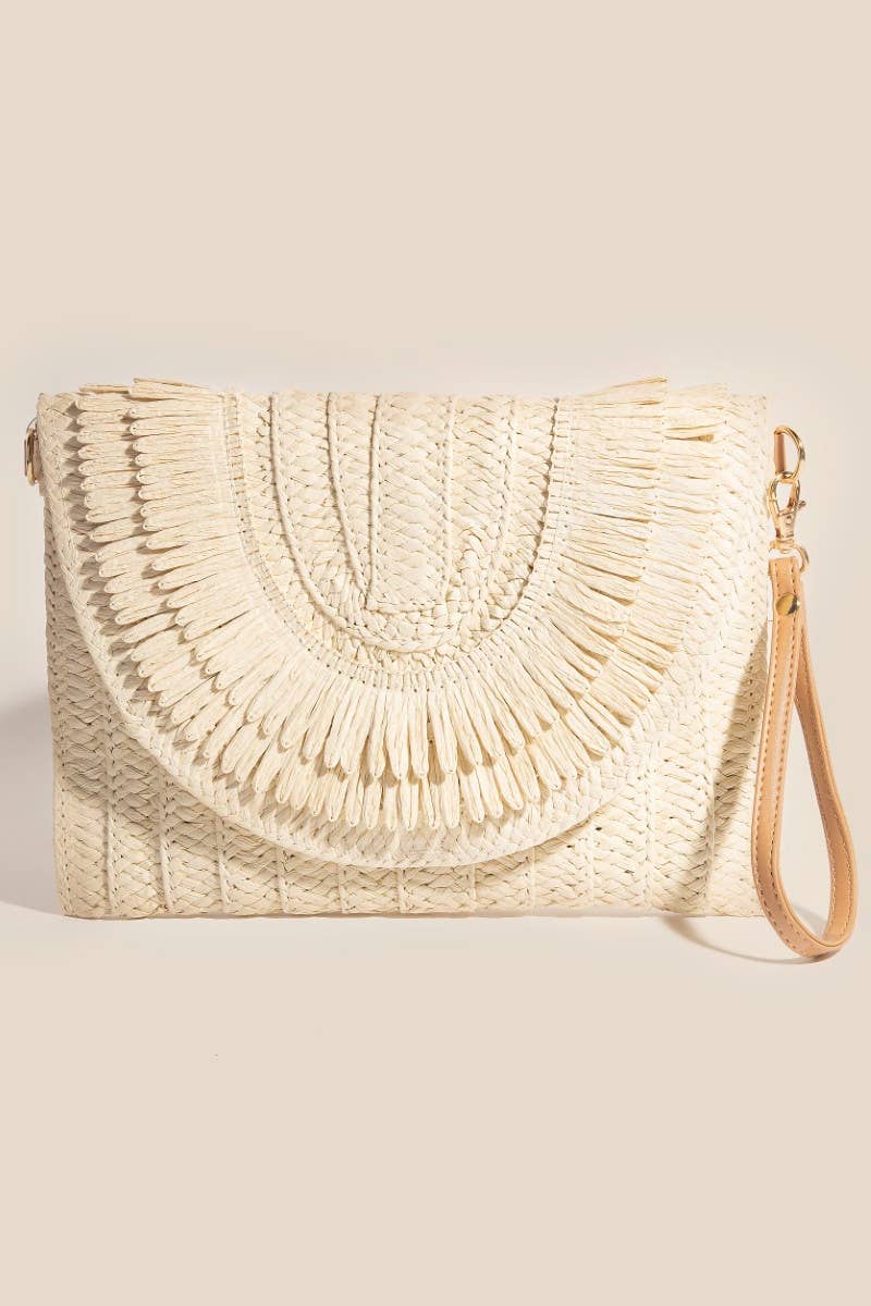 Intricate Paper Weave Envelope Clutch Bag: TA