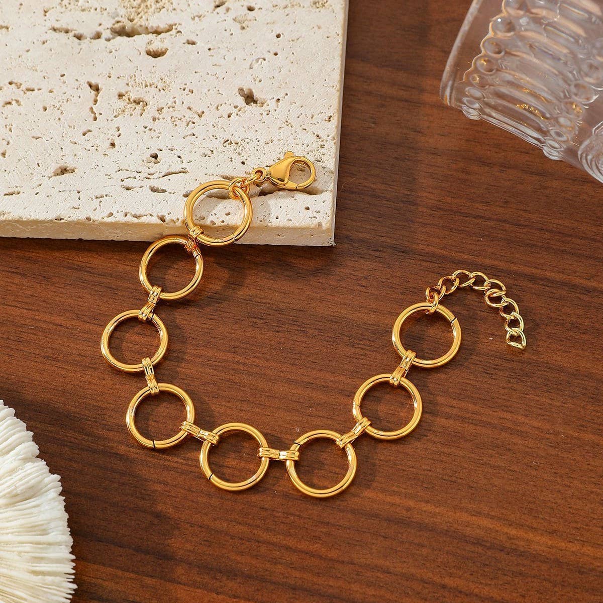 Versatile 18K Gold Titanium Steel Bracelet_Cwmm3719: GOLD5 / OS