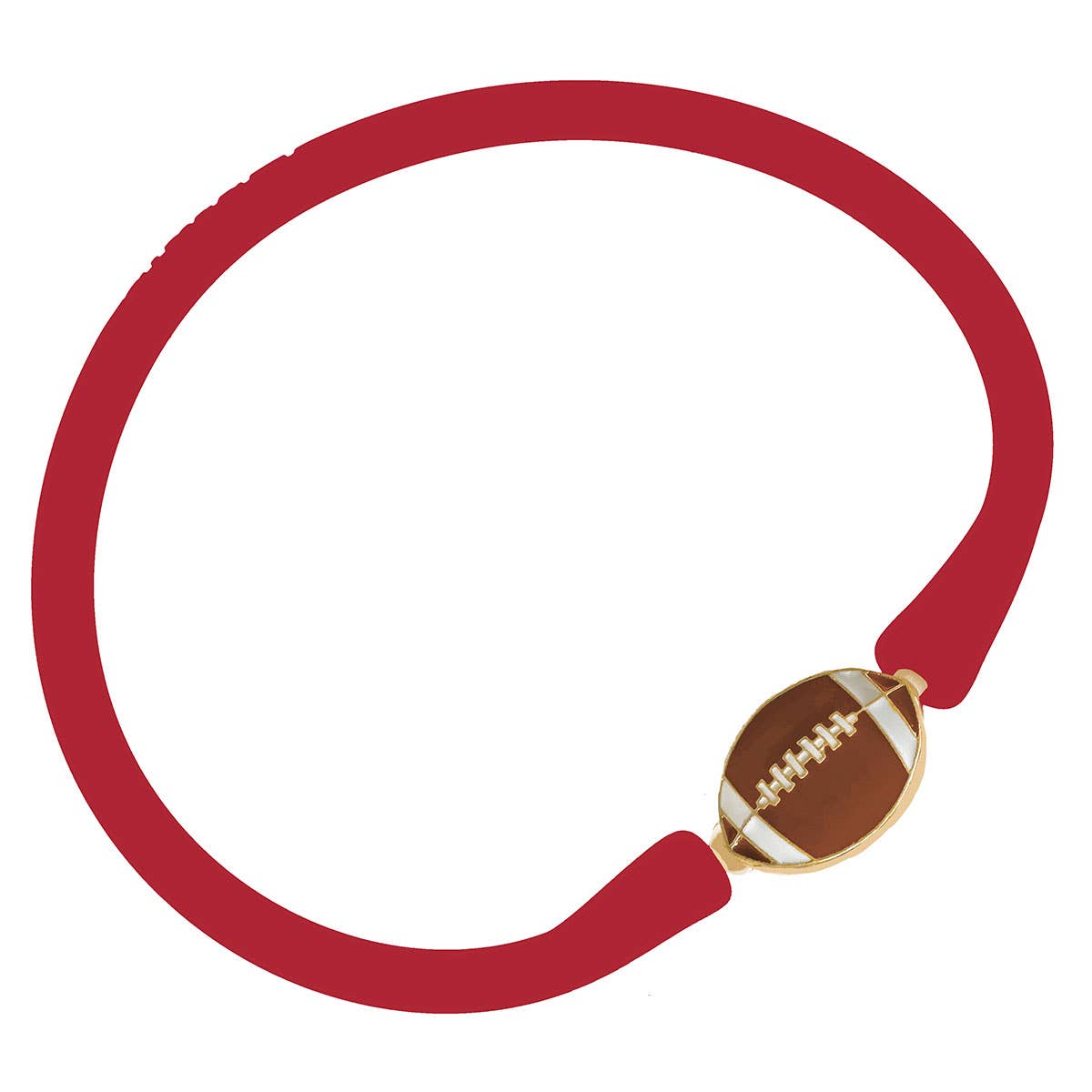 Enamel Football Silicone Bali Bracelet: Rust