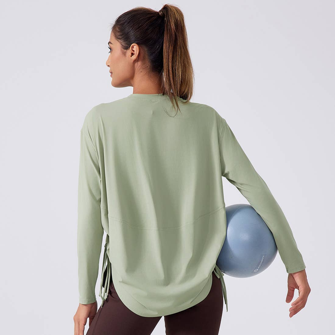 Women Loose Long Sleeve Breathable Fitness Yoga Top: White / XL