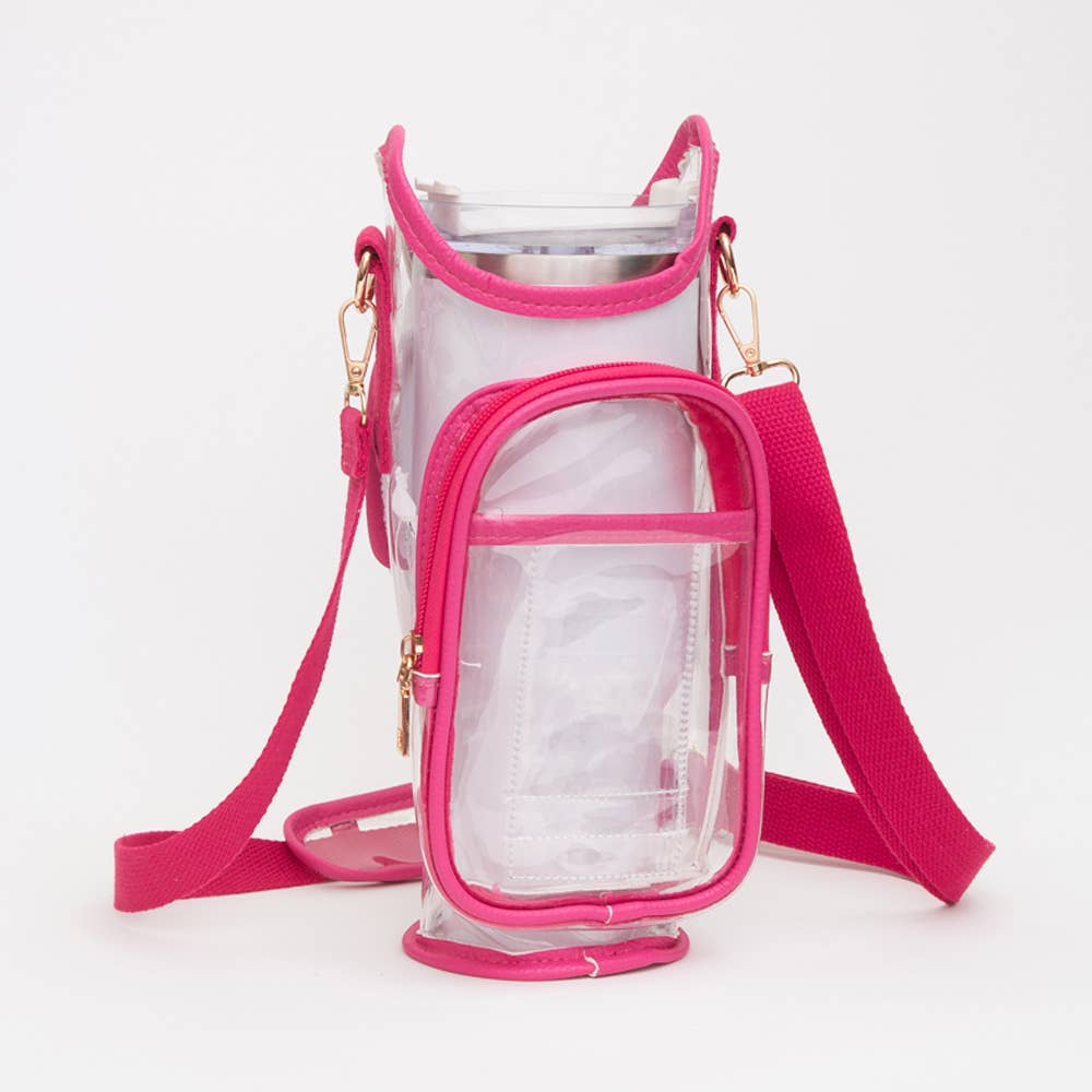 Transparent Tumbler Carrier Holder Crossbody Bag
: Silver