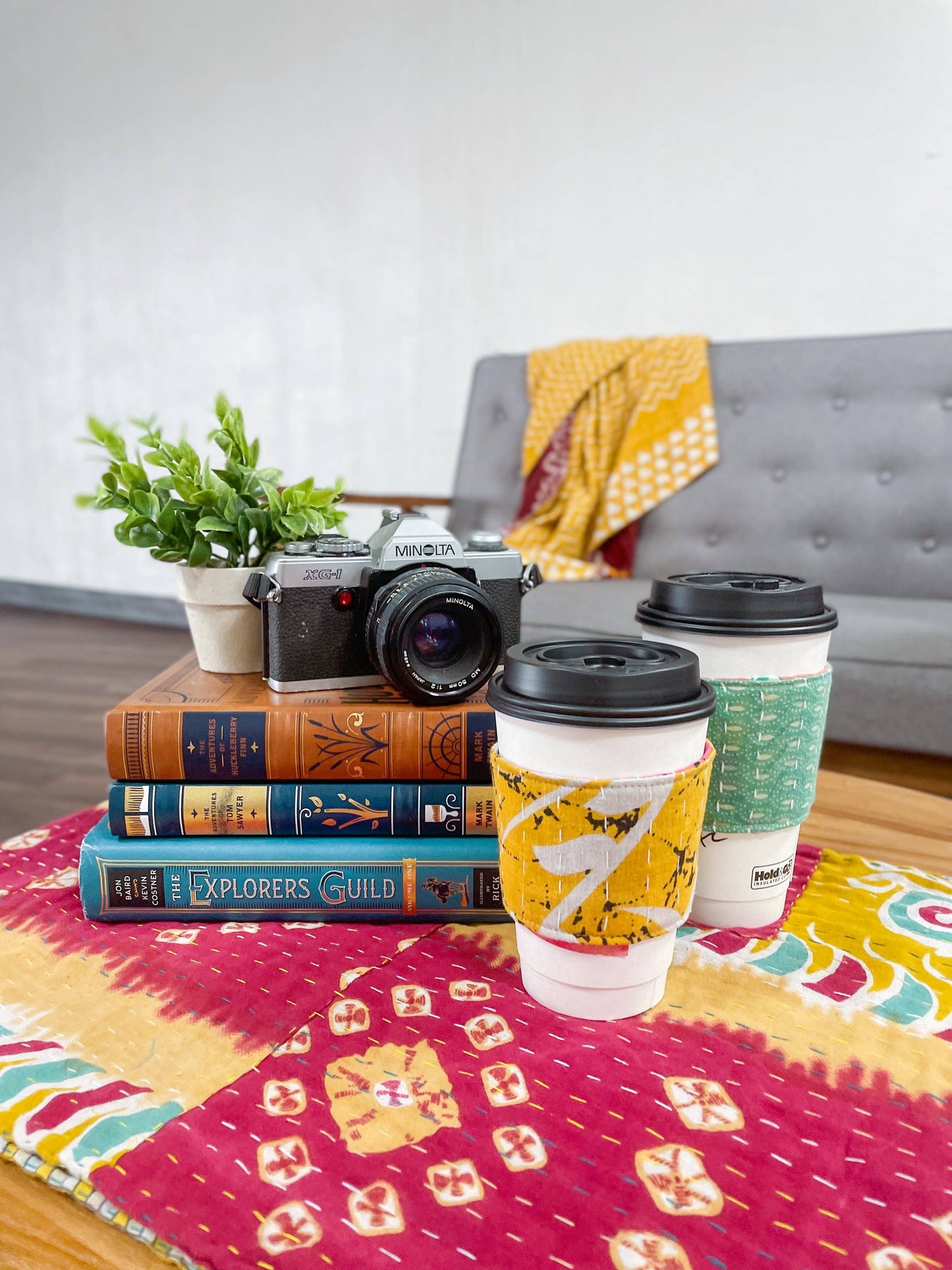 NEW! Kantha Coffee Cozy