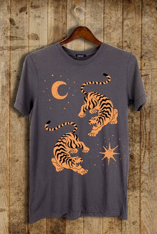 The Tiger, the Sun, the Moon Graphic Tee: White / S
