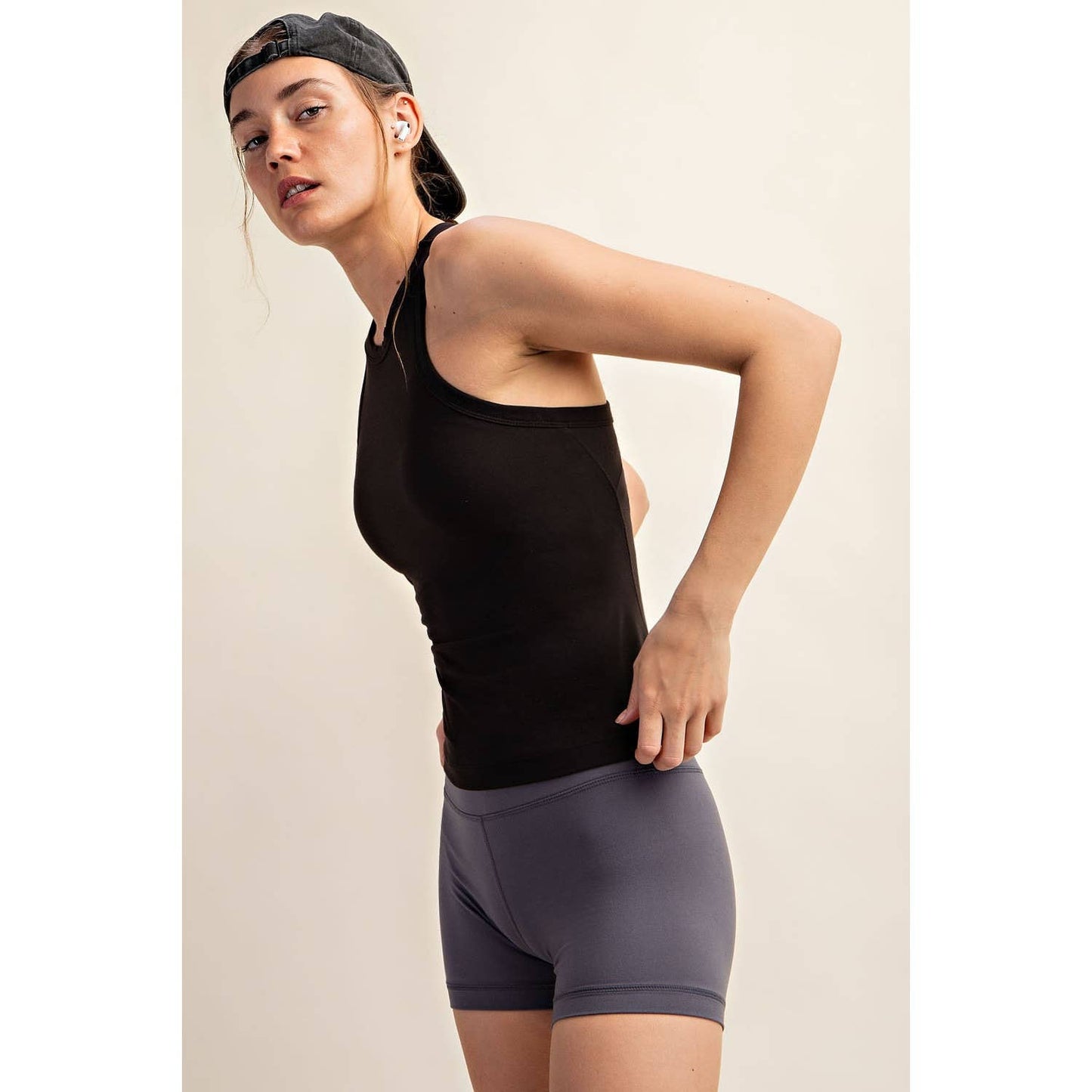 BUTTER SLEEVELESS RACER BACK TANK TOP: Mauve Peony / S-M-L(2-2-2)