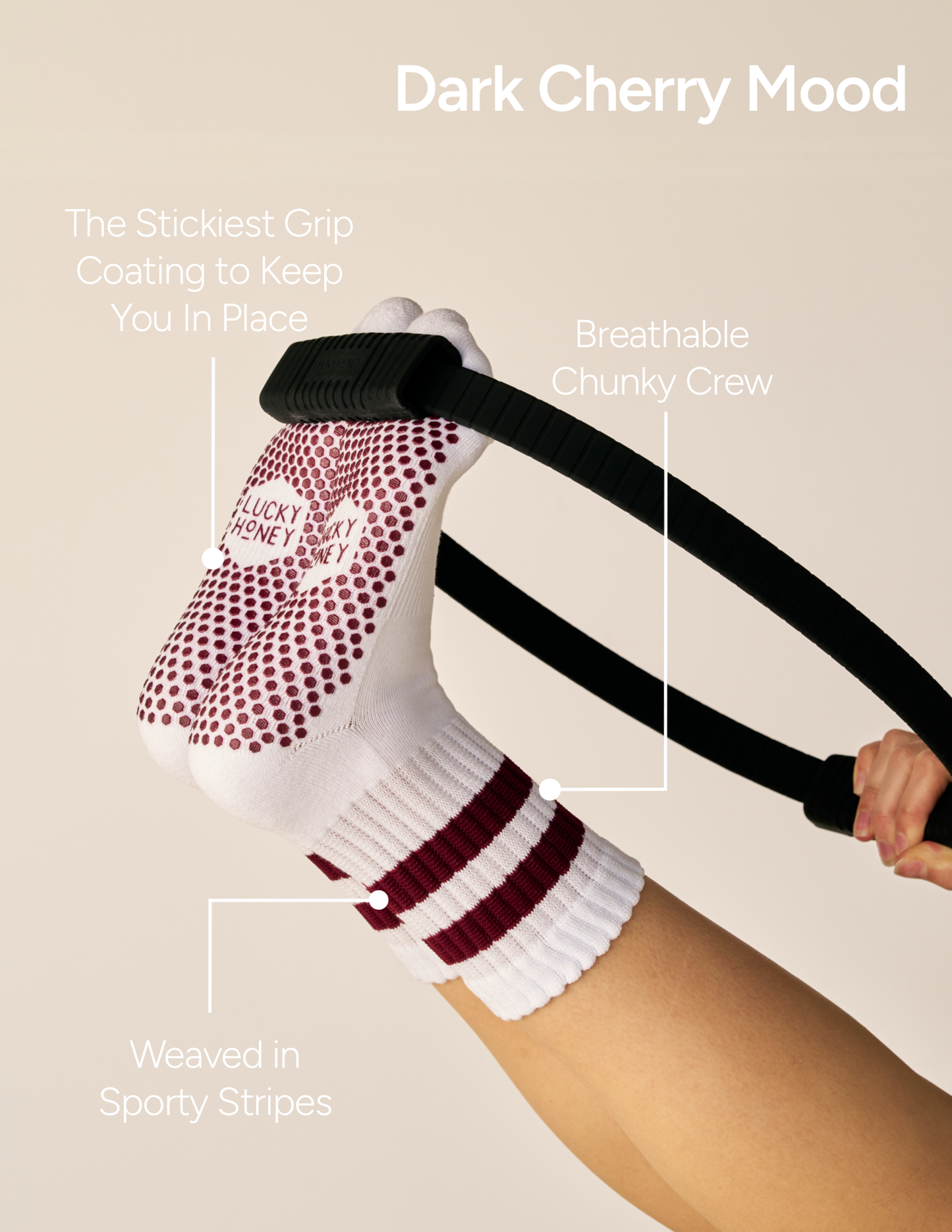The Chunky Crew Grip Sock: Lemon