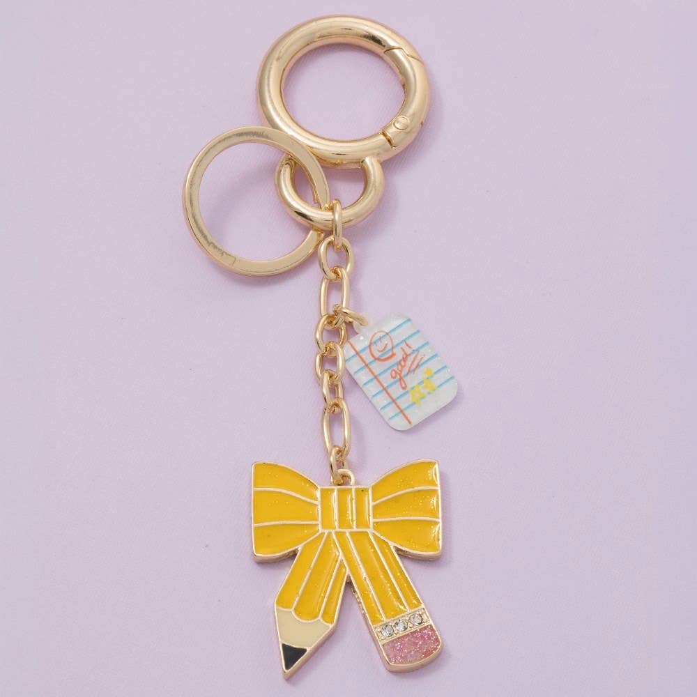 Bow Shaped Pencil Bag Charms Keychain: GD